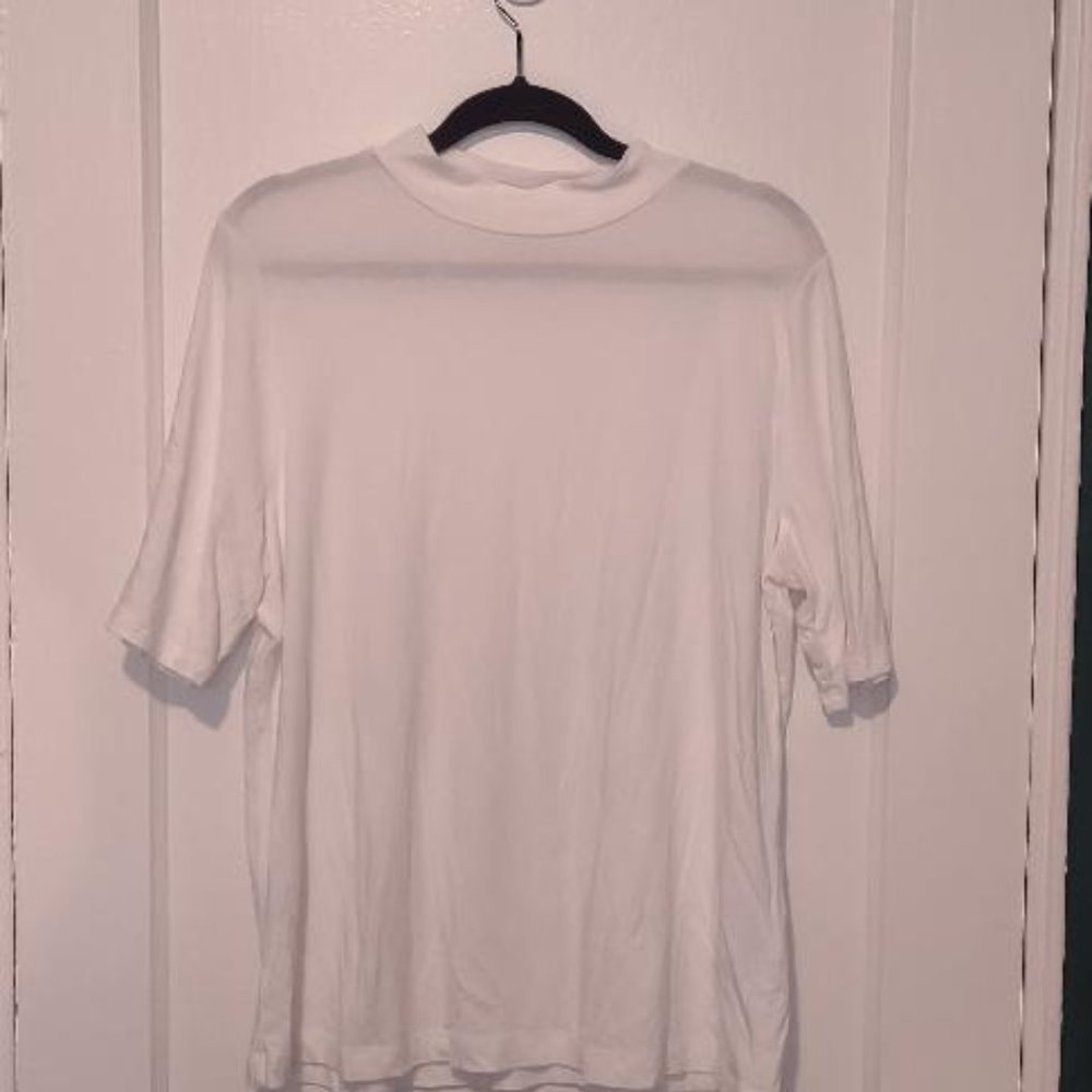 Banana Republic Factory Mock Neck White Top Size XL